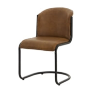 Billy Curved Leather Dining Chair