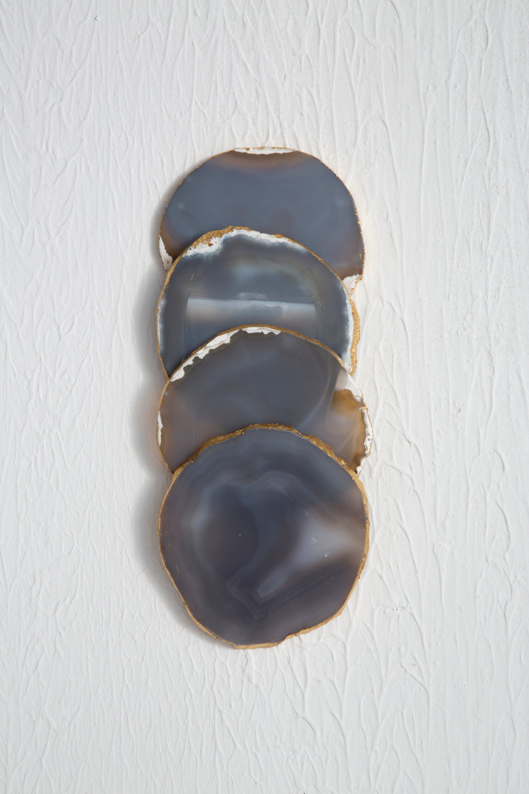 Langley Agata Agate Gold Set and 4 Coasters Grey of
