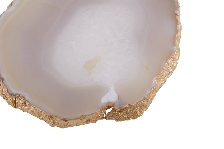 Langley Agata Agate Gold Set and 4 Coasters Grey of