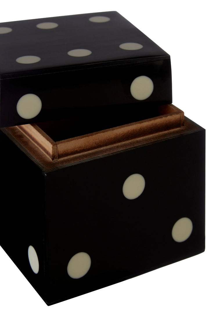 Black White Box with Games Dice and 5 Dice Stanhope