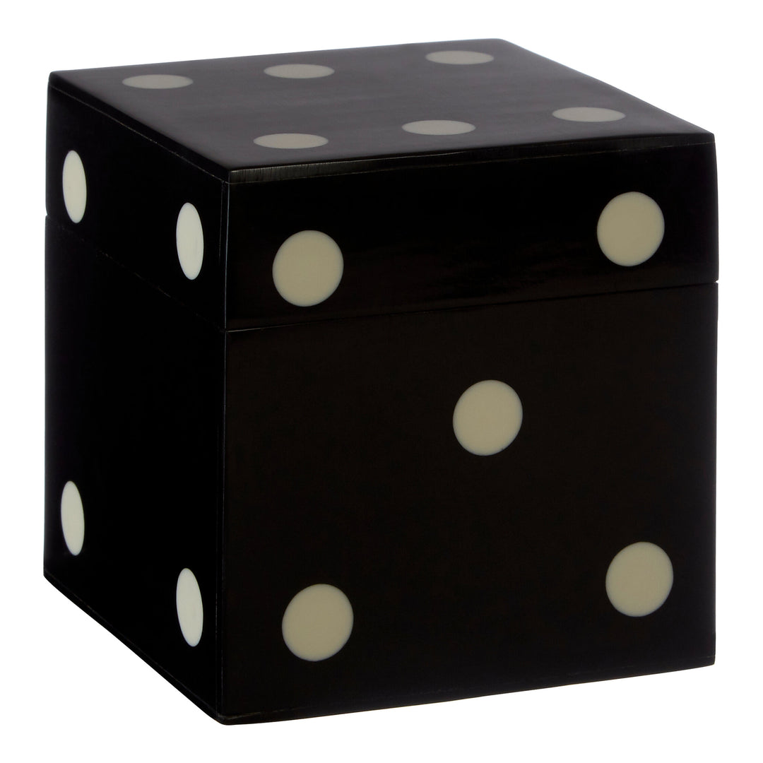 Black White Box with Games Dice and 5 Dice Stanhope