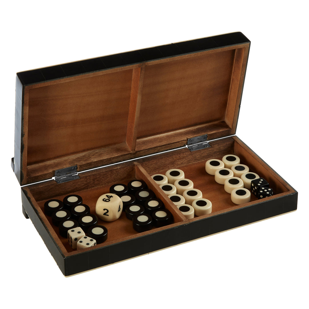 Churchill Black & White Foldable Backgammon