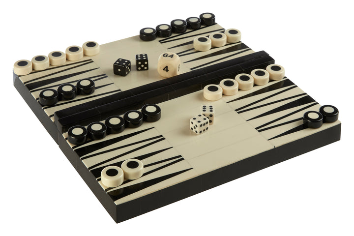 Churchill Black & White Foldable Backgammon