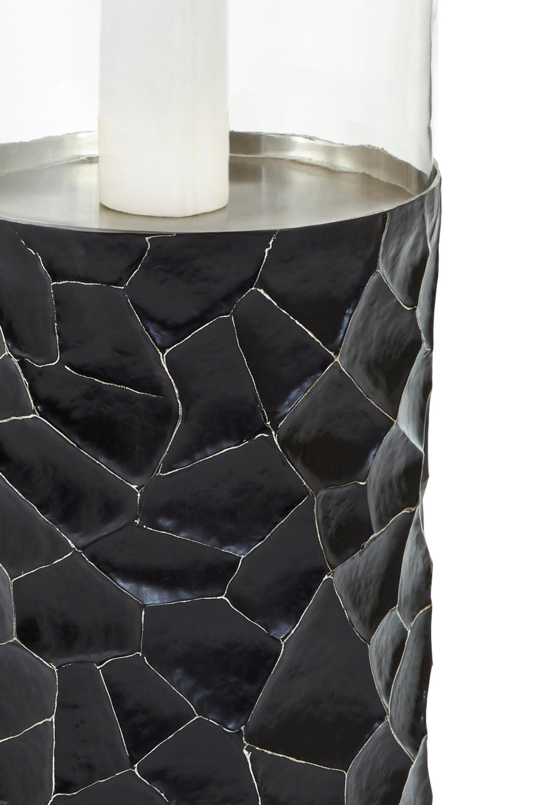 Akola Floor Standing Hurricane Candle Holder – Large, in Black Finish