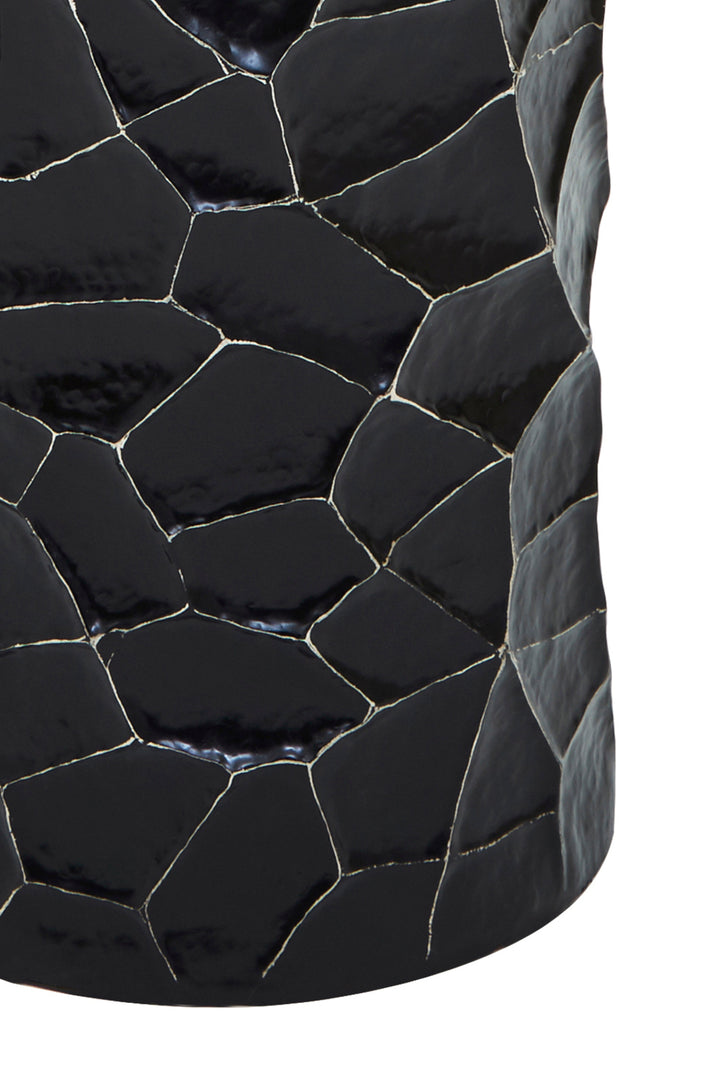 Akola Floor Standing Hurricane Candle Holder – Large, in Black Finish