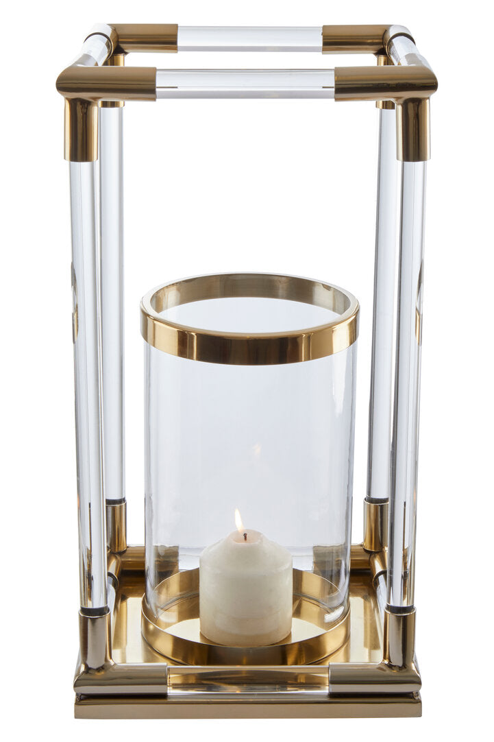 Aegean Candle Holder – Gold Finish & Acrylic (Large)