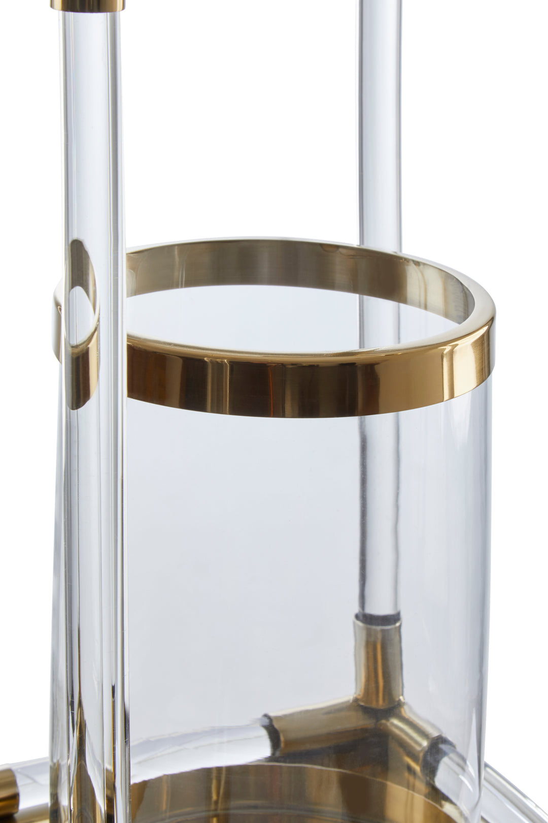 Lucita Candle Holder – Large, in Gold Finish with Acrylic Detail