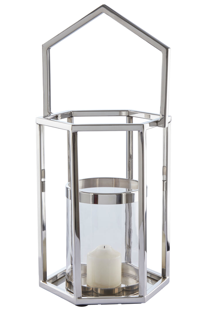 Herber Lantern – Small, with Silver Hexagonal Frame