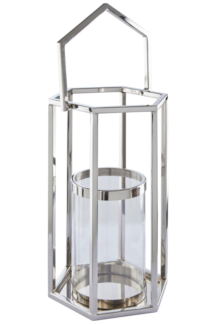 Herber Lantern – Large, with Silver Hexagonal Frame