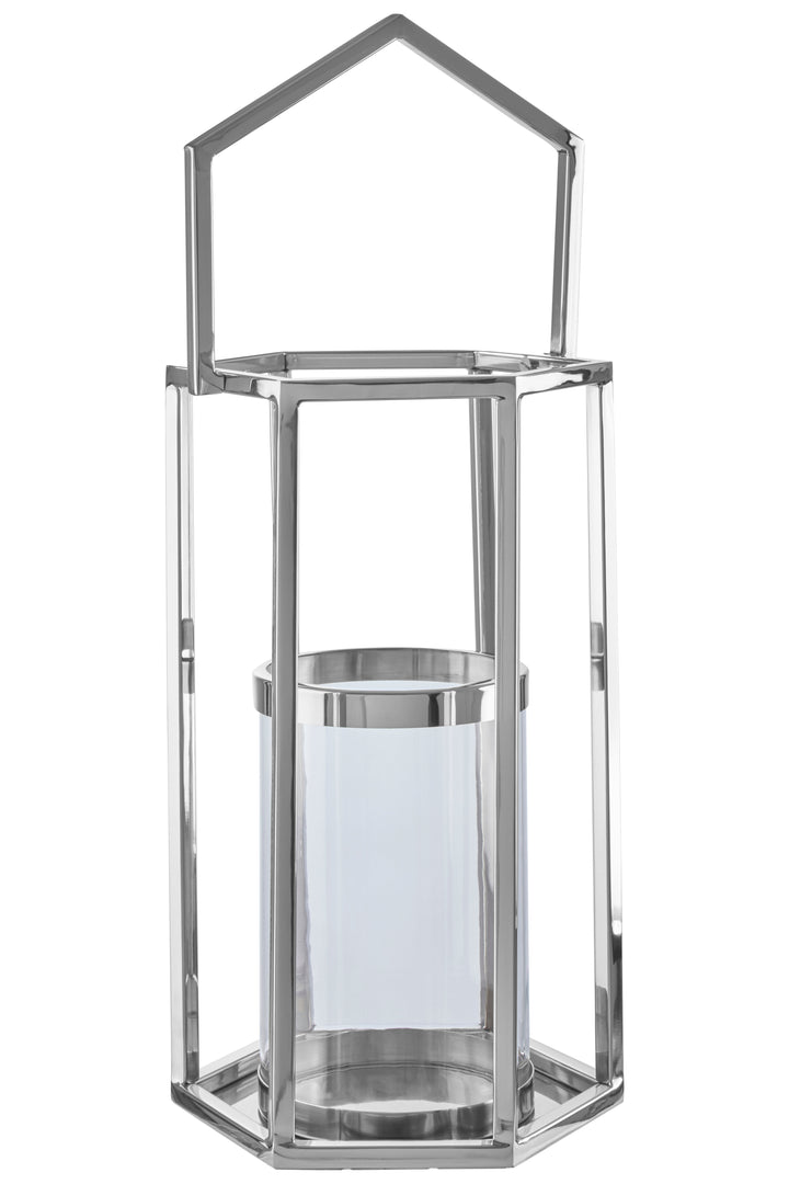 Herber Lantern – Large, with Silver Hexagonal Frame