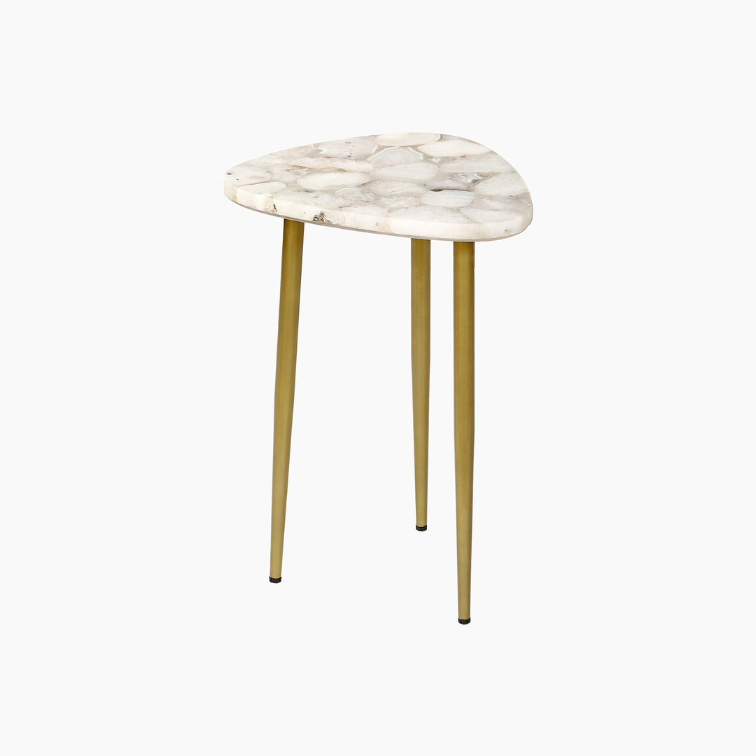 Amara White Agate Decorative Table