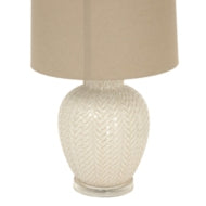 Twill Weave Ceramic Table Lamp with Linen Shade