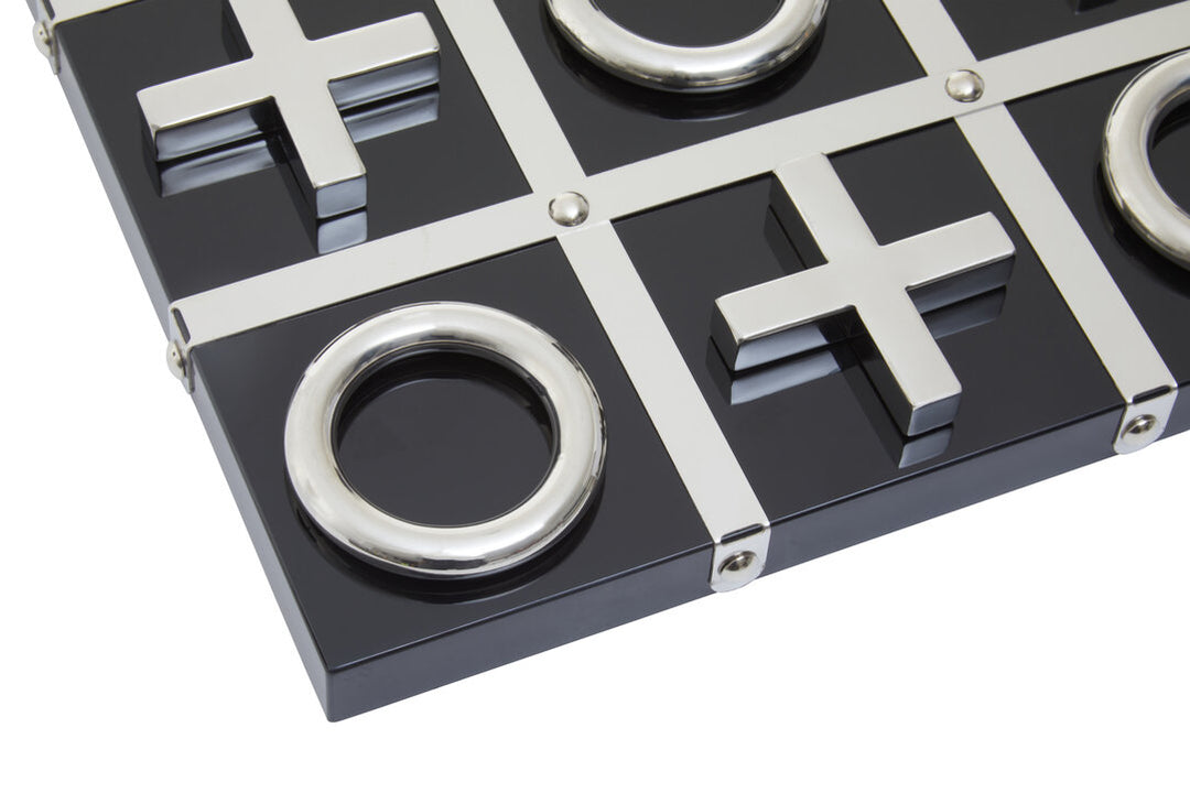 Tic Tac Toe Game – Black & Silver