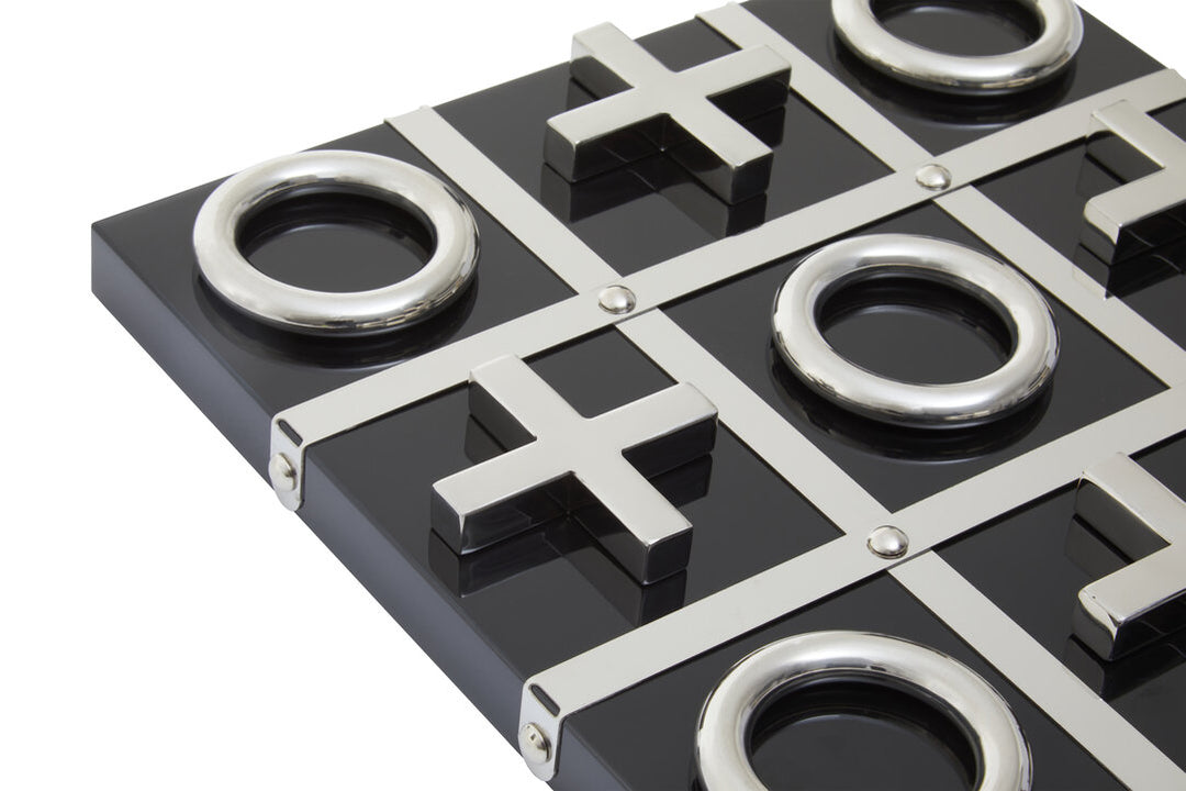 Tic Tac Toe Game – Black & Silver