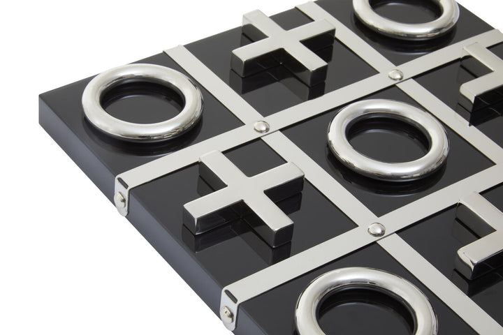 Tic Tac Toe Game – Black & Silver