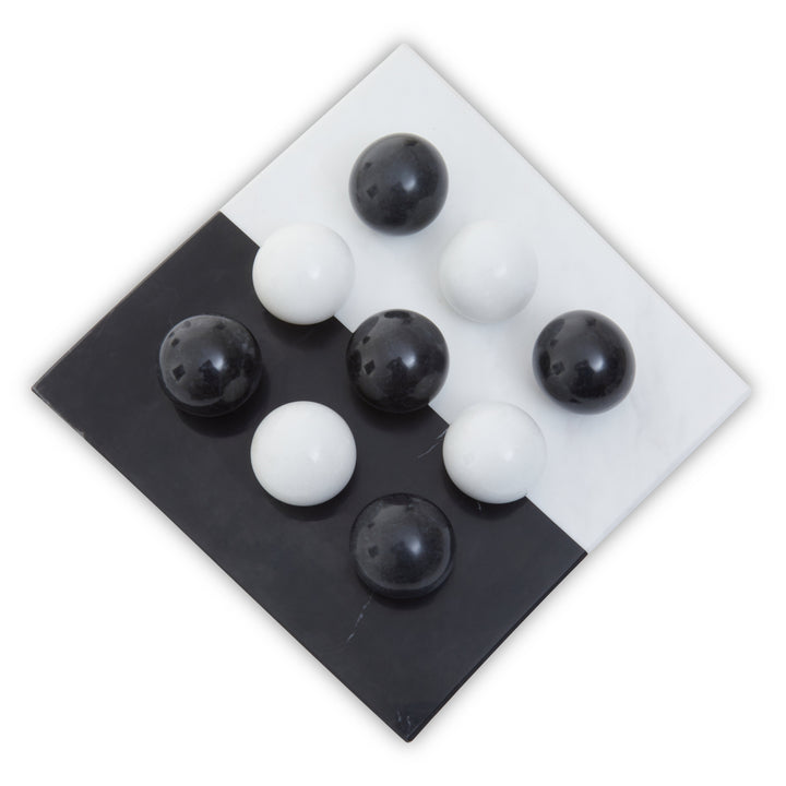 Flos Black & White Marble Tic Tac Toe