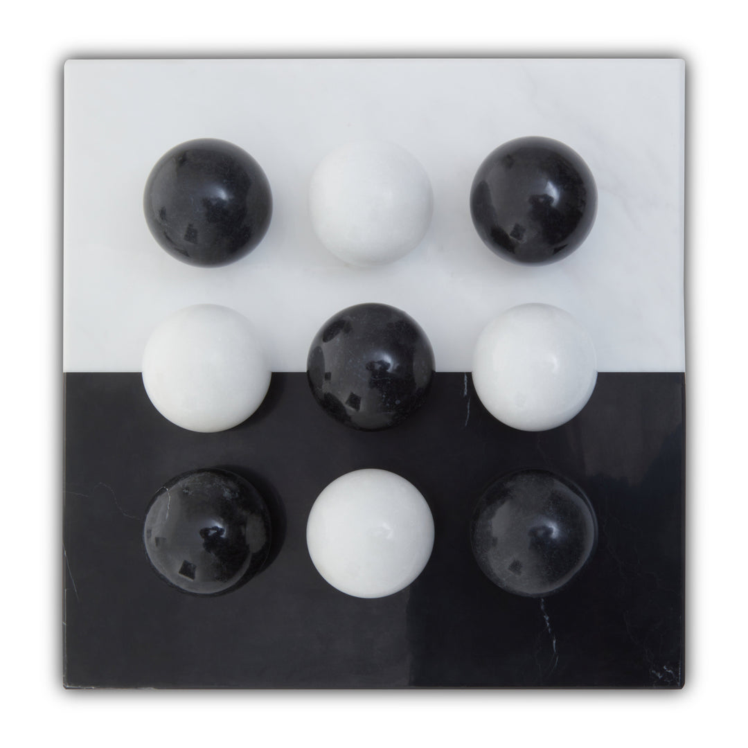 Flos Black & White Marble Tic Tac Toe