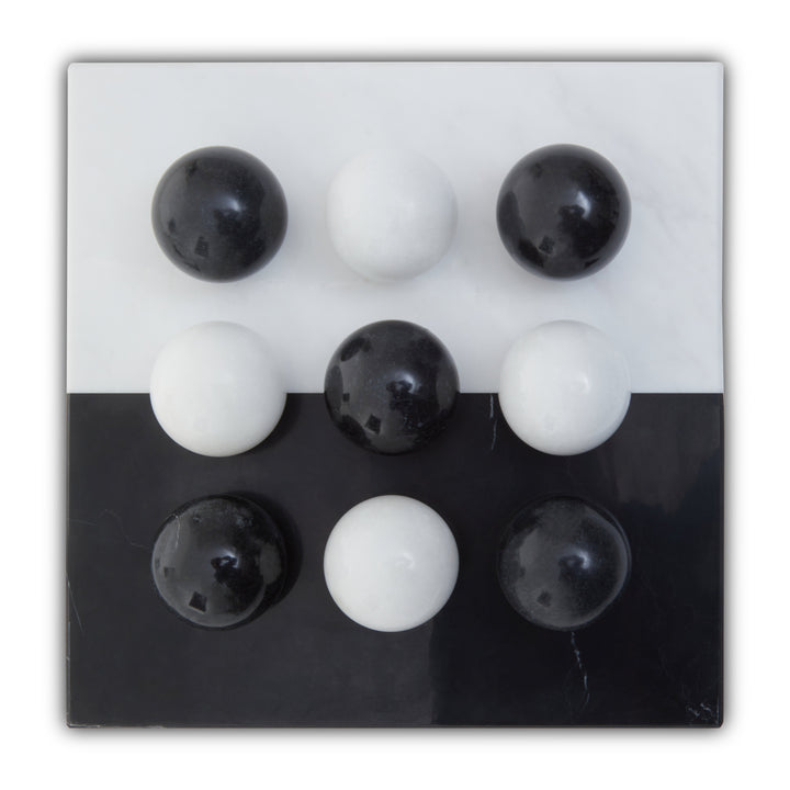 Flos Black & White Marble Tic Tac Toe