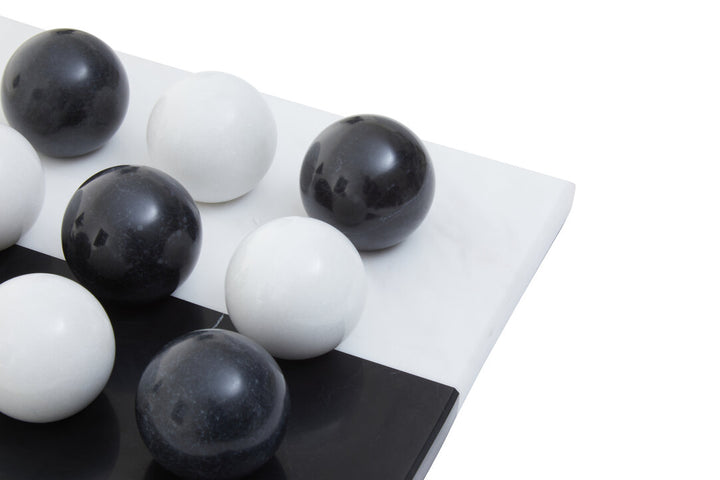 Marble Tic Tac Toe Game – Black & White