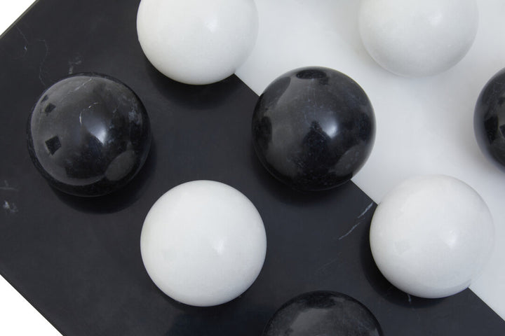 Marble Tic Tac Toe Game – Black & White