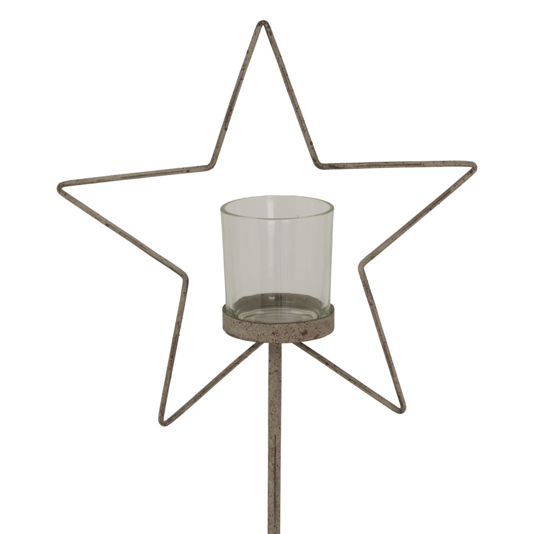Large-Natural-Rustic-Star-On-Wood-Stand-With-Glass-Votive