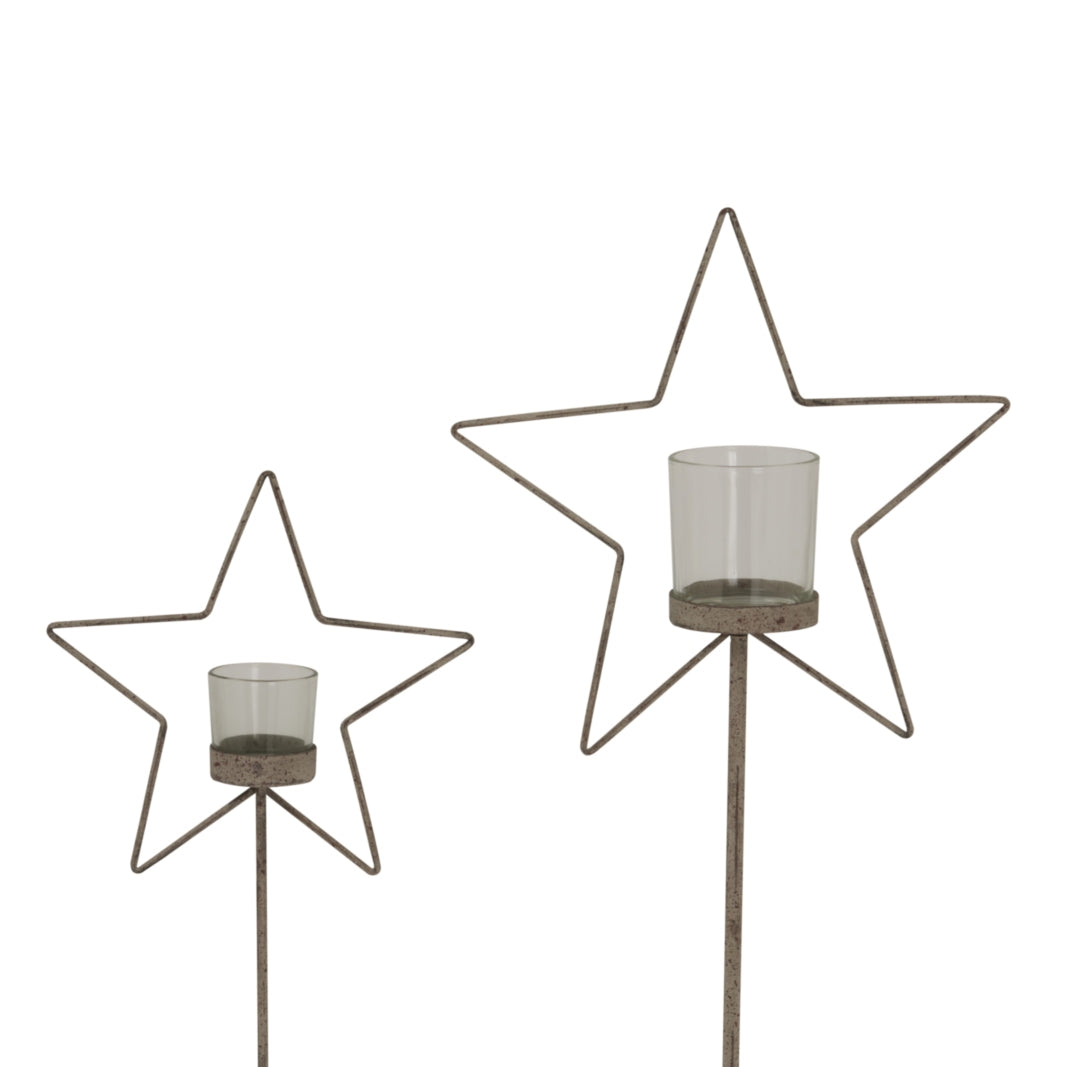 Large-Natural-Rustic-Star-On-Wood-Stand-With-Glass-Votive