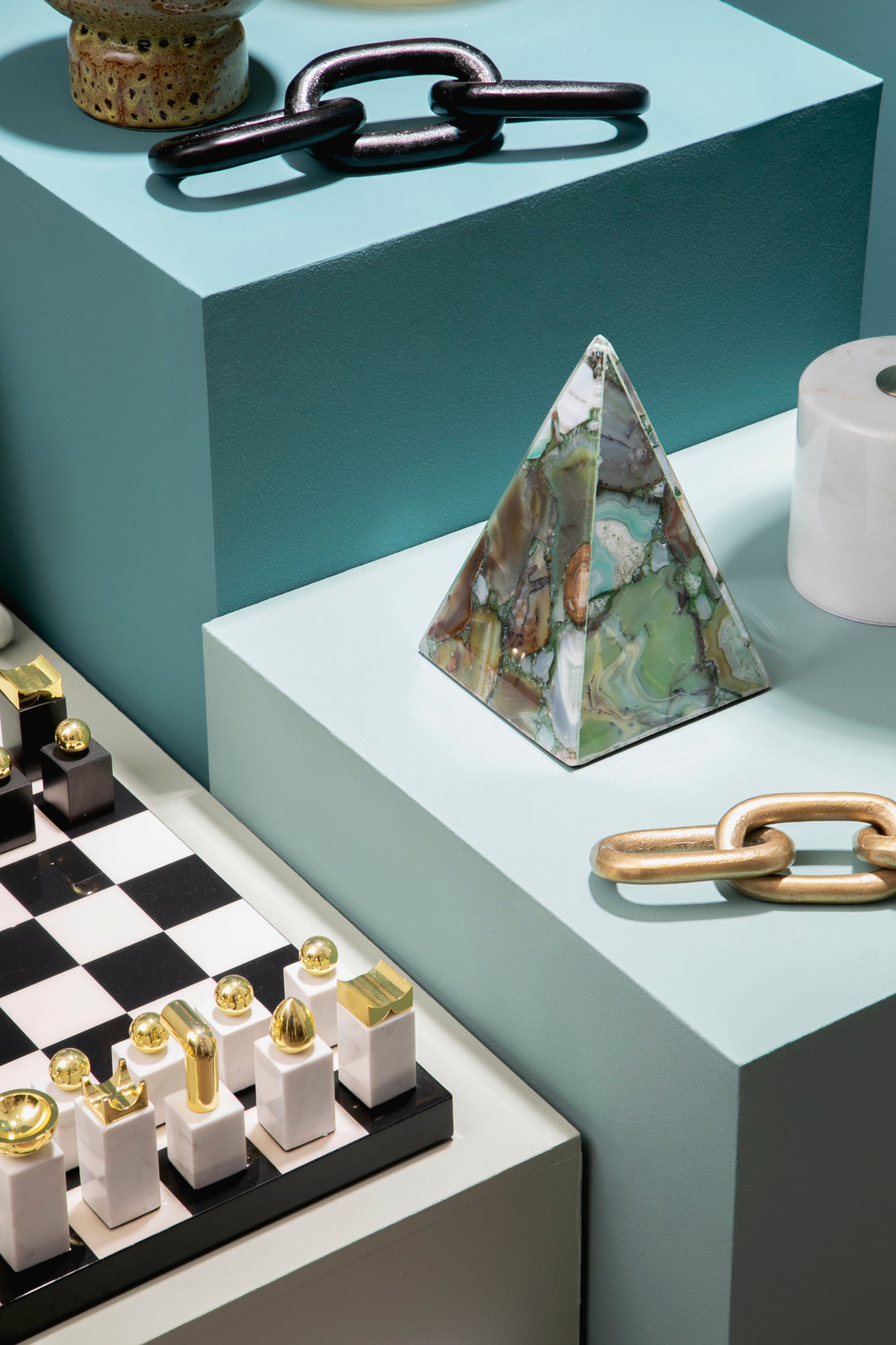 Flos Marble & Wood Chess Set