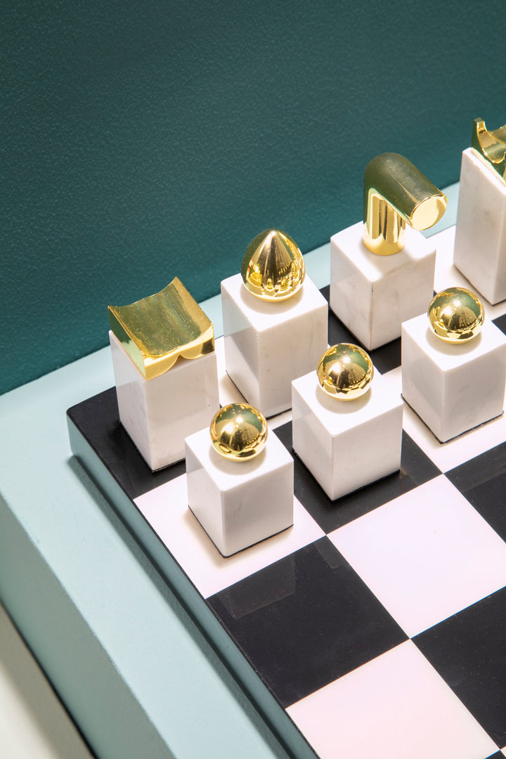 Flos Marble & Wood Chess Set