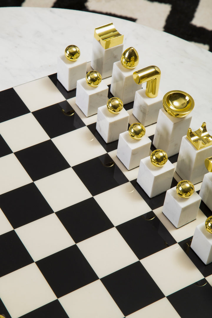 Flos Marble & Wood Chess Set