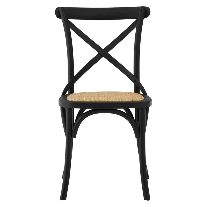 Inkwell Black Oak Wood and Rattan Dining Chair