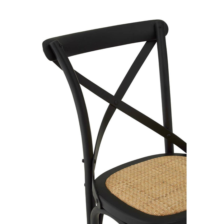 Inkwell Black Oak Wood and Rattan Dining Chair