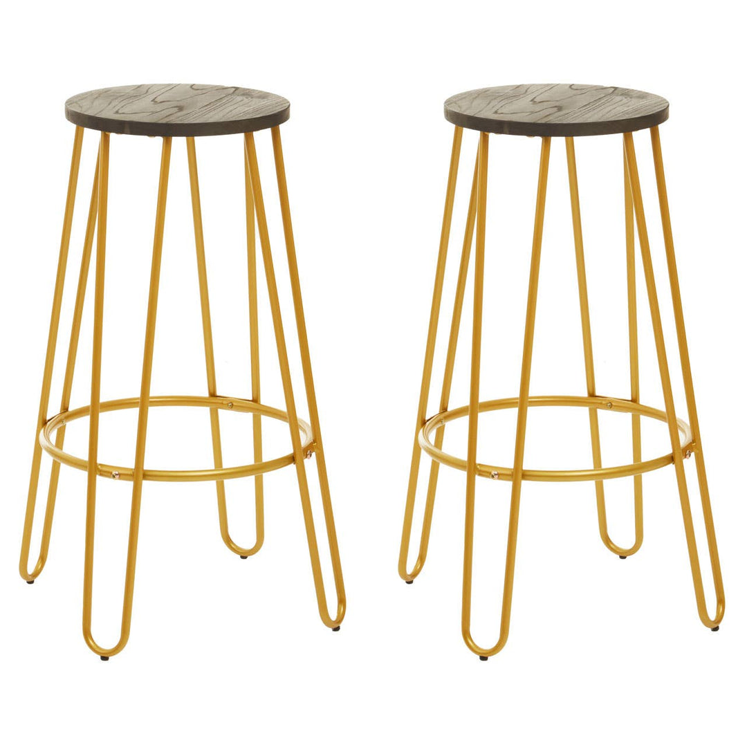 District 3-Piece Gold Bar Table & Stool Set