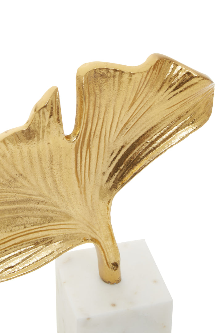 Mirano Ginkgo Sculpture with Gold Finish