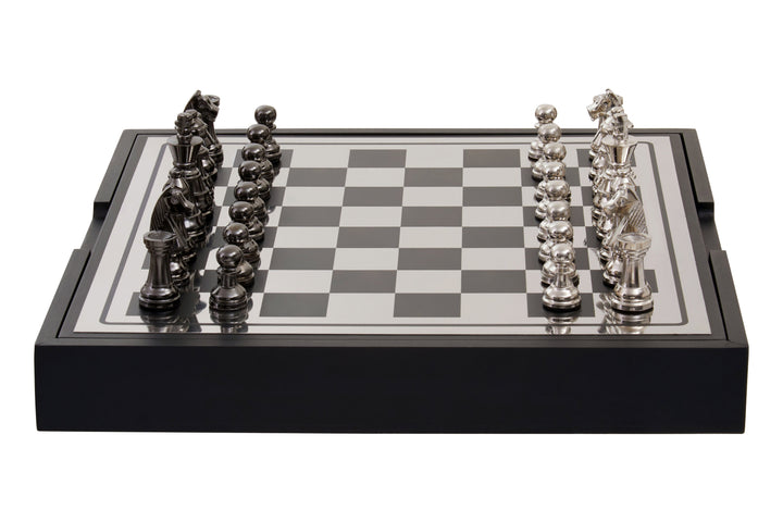 Churchill Black & Silver Luxury Chess Set