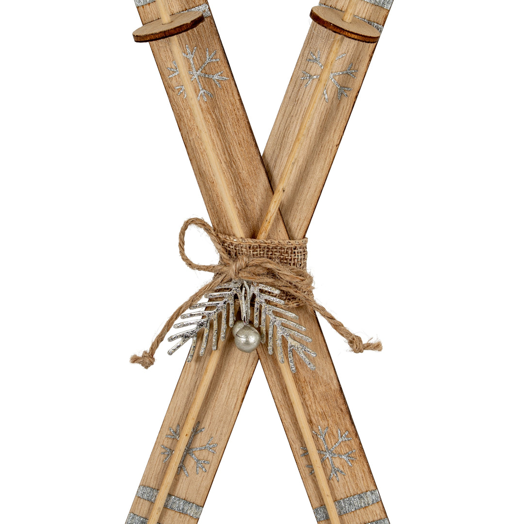 Large-Natural-Rustic-Crossed-Skis