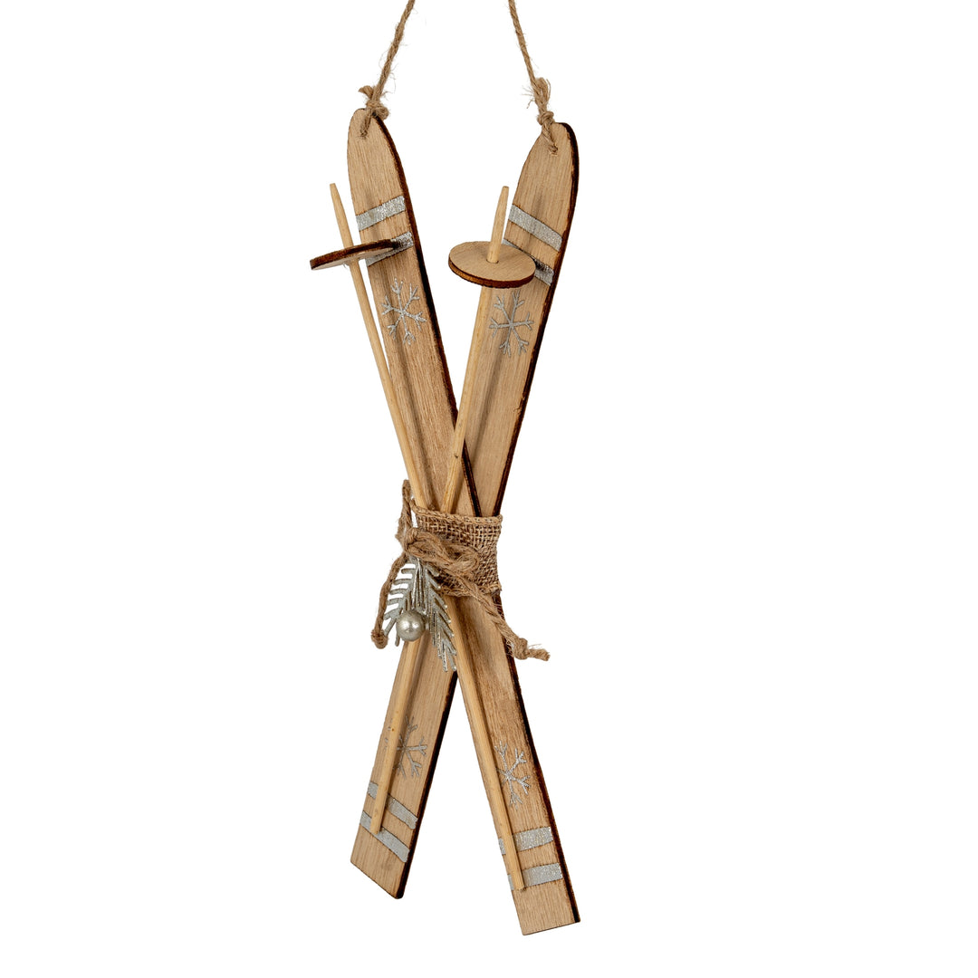 Large-Natural-Rustic-Crossed-Skis