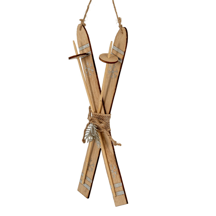 Large-Natural-Rustic-Crossed-Skis