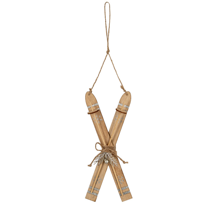 Large-Natural-Rustic-Crossed-Skis