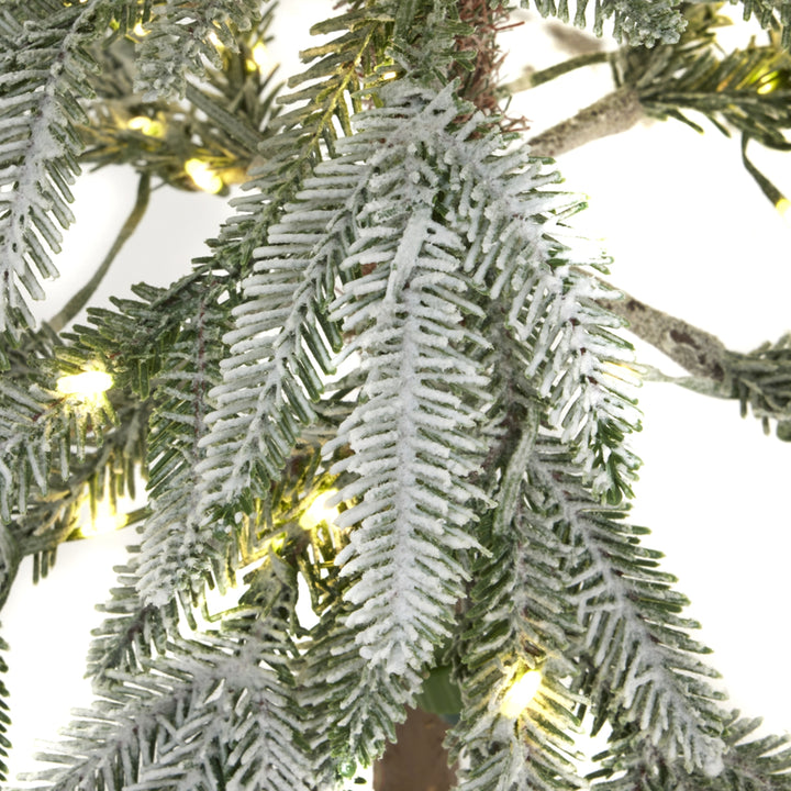 Medium Snowy Woodland Fir Pre-Lit Christmas Tree – 200 LED Lights