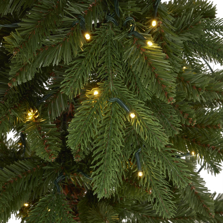 Slim Woodland Fir Pre-Lit Christmas Tree – 200 LED Lights