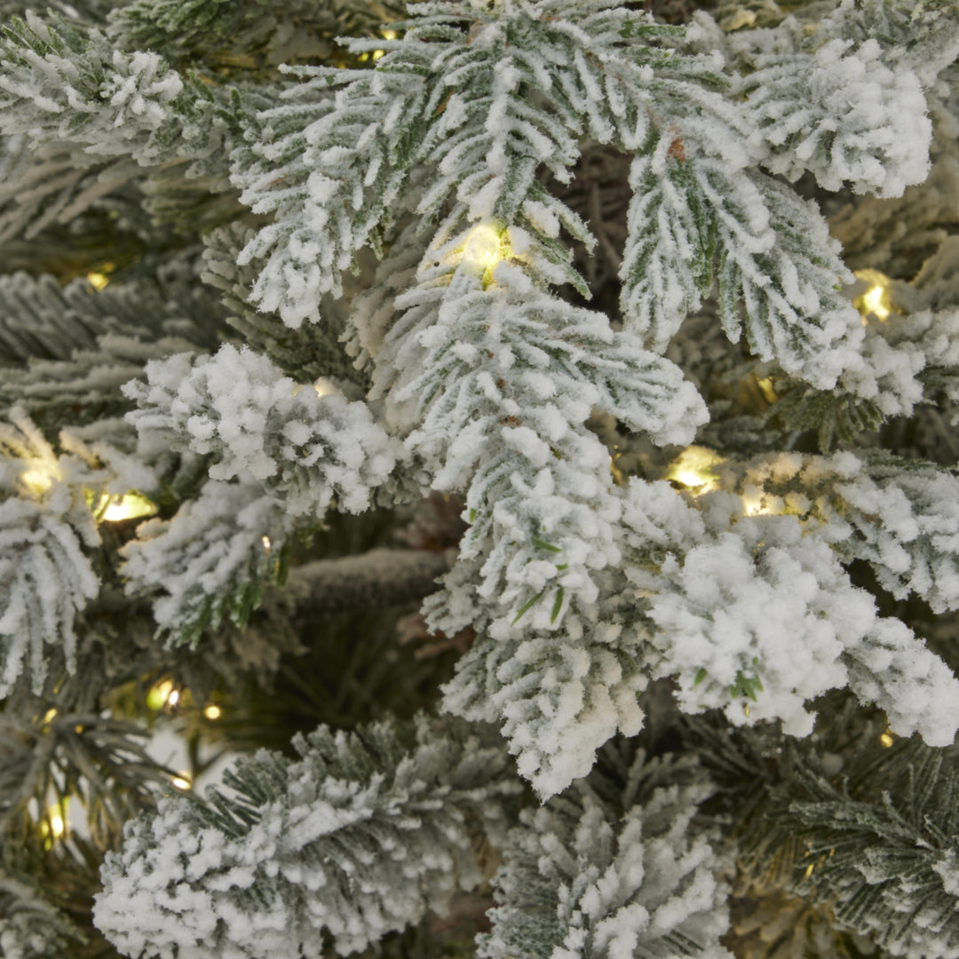 Snowy Forest Fir Pre-Lit Potted Christmas Tree – 300 LED Lights