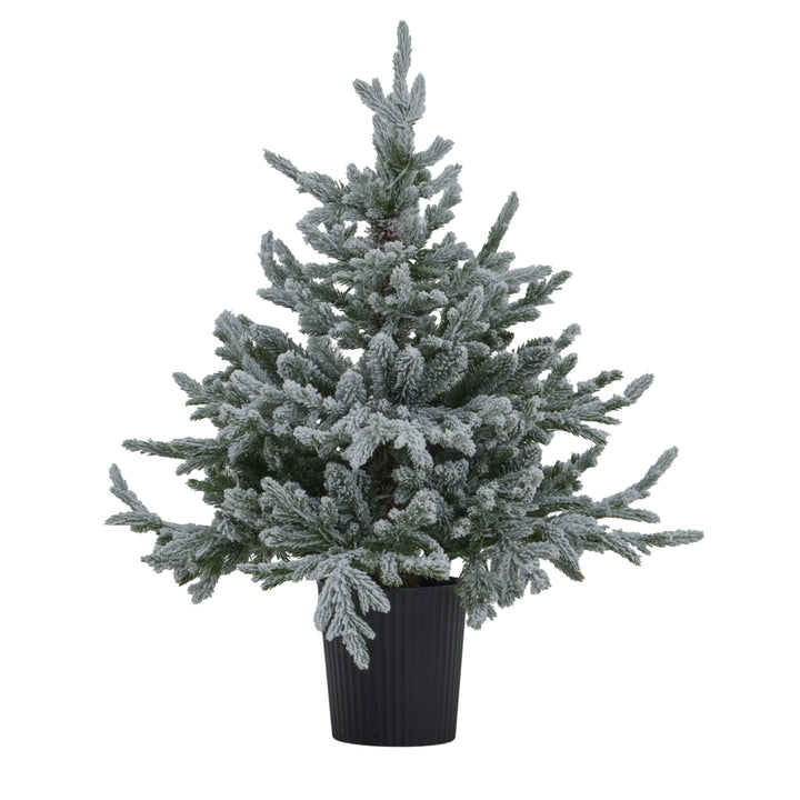 Snowy Forest Fir Pre-Lit Potted Christmas Tree – 300 LED Lights