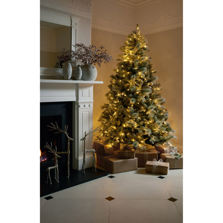 Enchanted Snowy Fir Pre-Lit Christmas Tree – 400 LED Lights