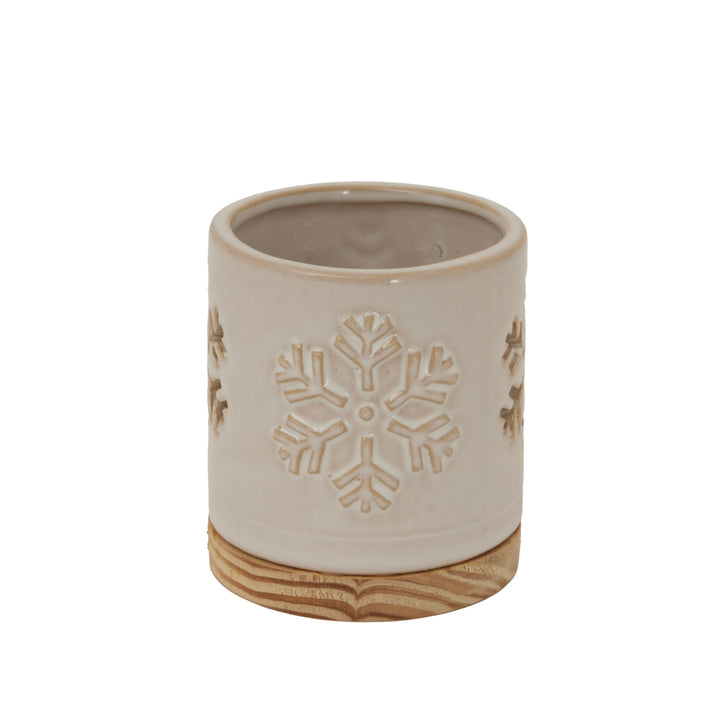 Alora-Ceramic-Snowflake-Candle-Holder-On-Wood-Base
