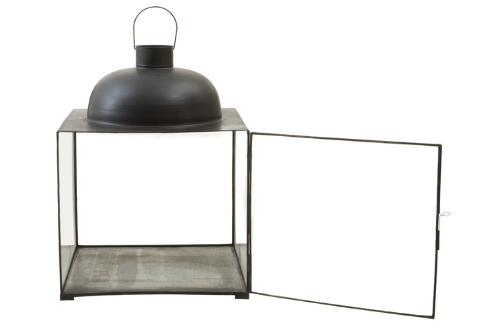 Preston Lantern – Large, in Black with Square Frame Design