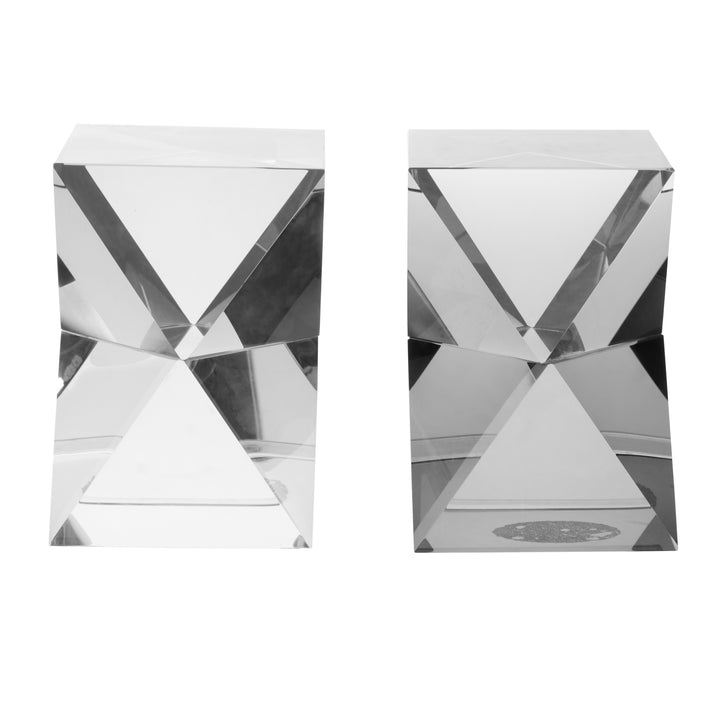 Carrie Bookends – Set of 2 in Clear Crystal
