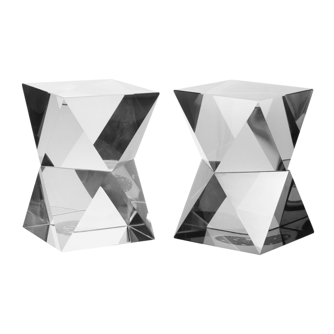Carrie Bookends – Set of 2 in Clear Crystal