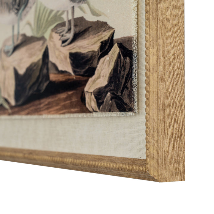 Flora & Fauna Collection Teals on Linen in Beaded Frame