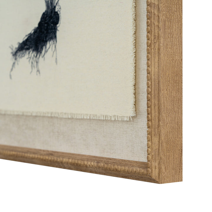 Flora & Fauna Collection Spleenwort on Linen in Beaded Frame