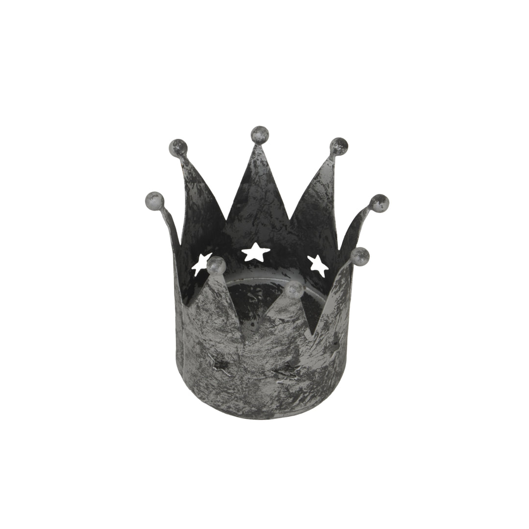 Antique-Silver-Crown-Tealight-Holder